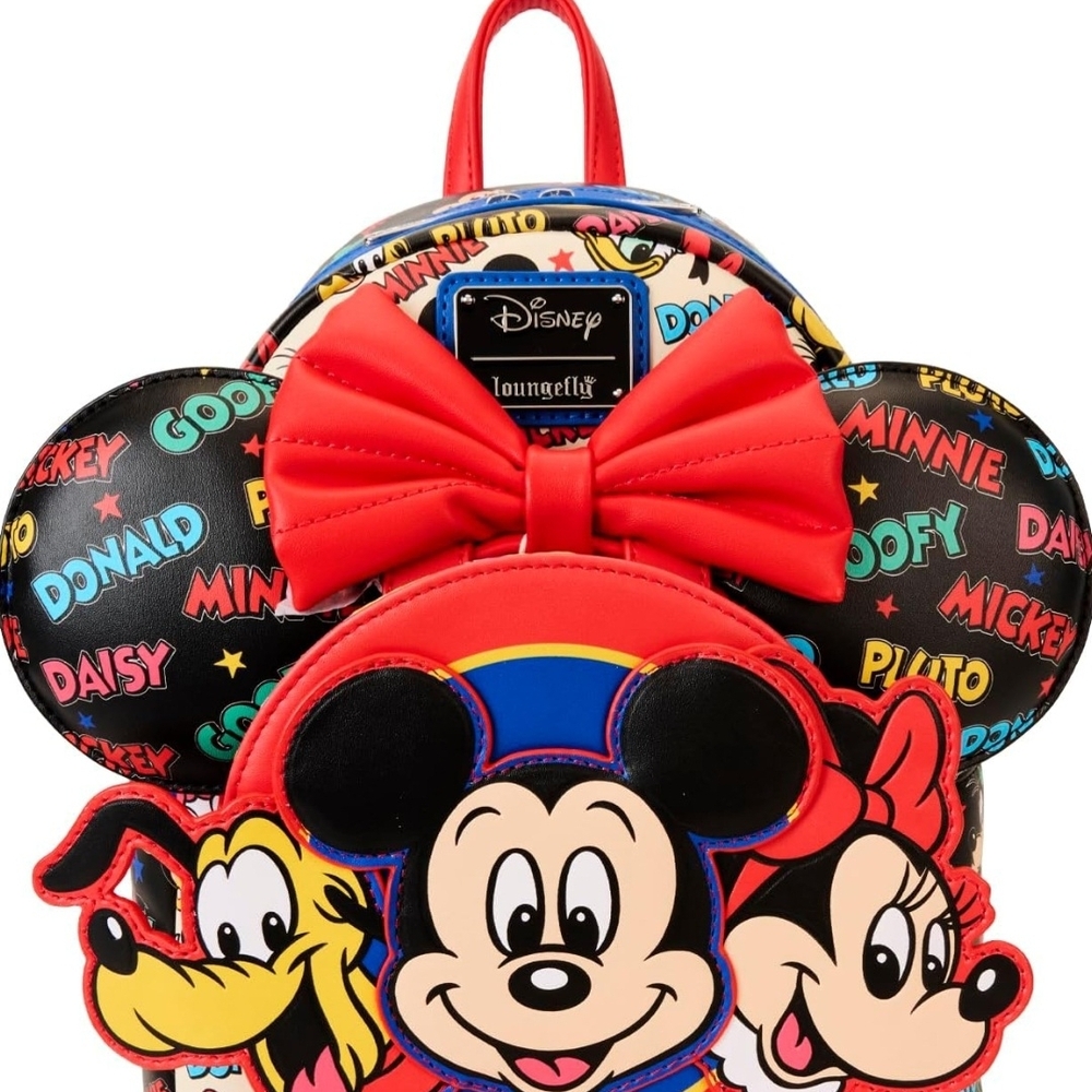 Loungefly Disney Mickey & Friends Classic Ear Holder Mini Backpack SET RARE!!!